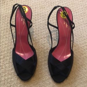NWT-Kate Spade Black Strappy Heels